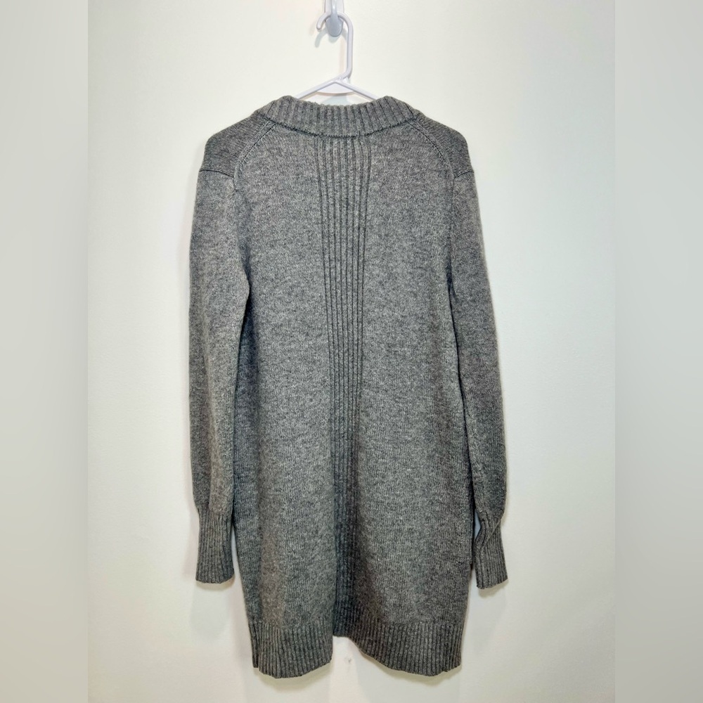 Boden:Gray Open Front knit Cardigan Sweater wool/cotton blend pockets size xs - Picture 5 of 6